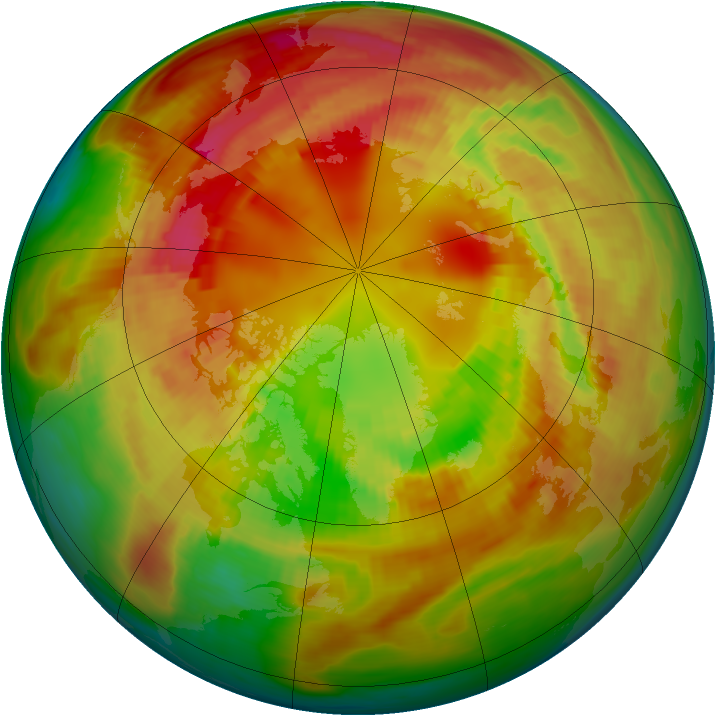 Arctic ozone map for 23 February 1981